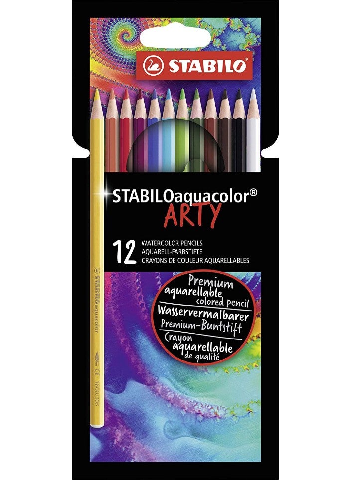 STABILO - Aquacolor Arty Waterable Dry Color Pencil Set of 12 - Image 1
