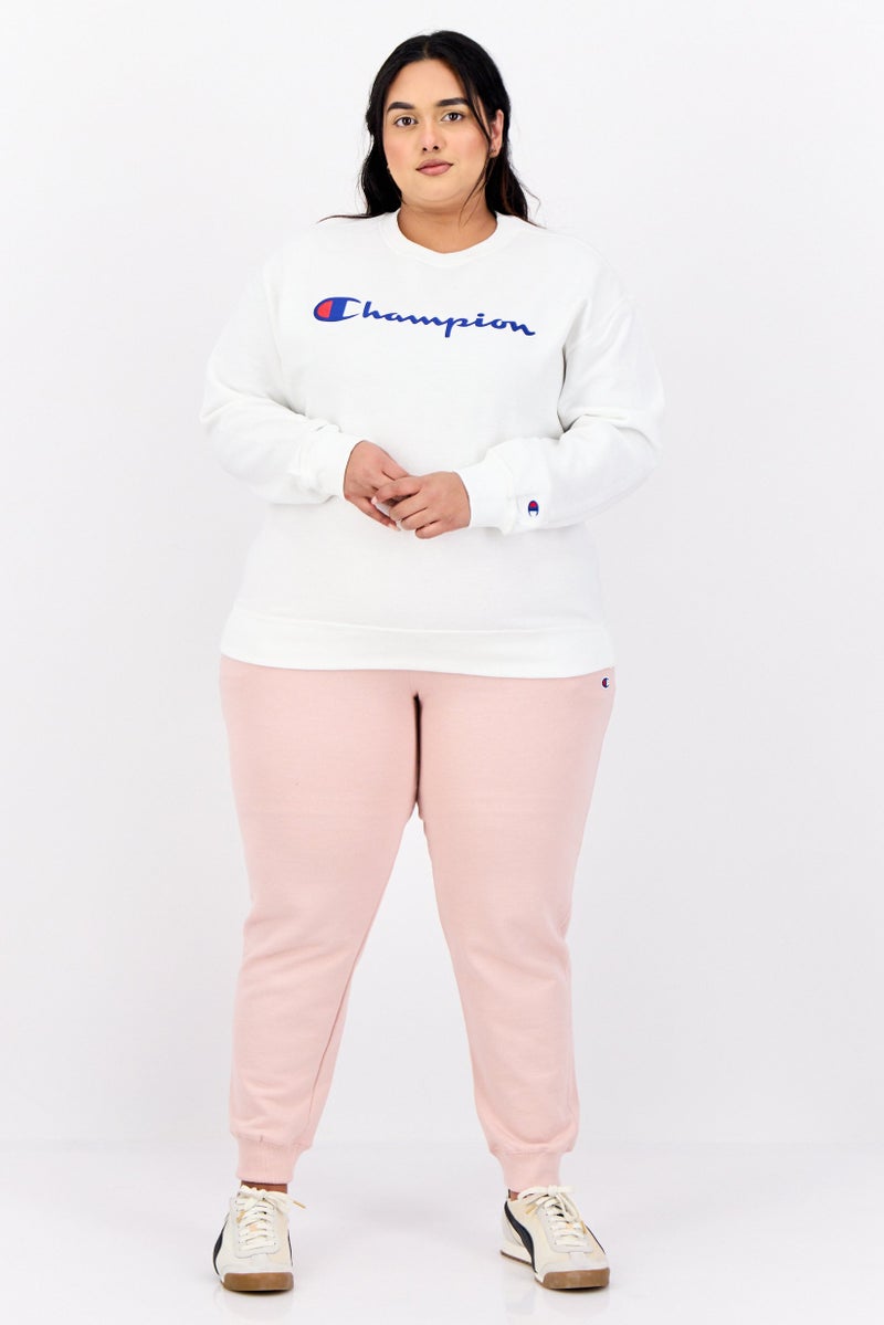 Champion Women Plus Size Long Sleeves Outdoor Sweatshirts, White  - Image 3