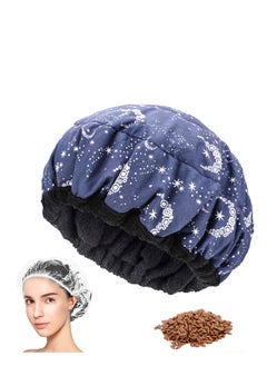 Flaxseed Deep Conditioning Heat Cap - Cordless 100% Safe Microwave Hot Cap for Steaming Hair Styling and Treatment Steam Cap Steaming Haircare Therapy