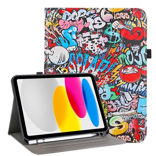 Vakarey for iPad A16 Case 11 Inch 2025Cover for iPad 10th 11th Generation Case with Pencil HolderGraffiti - Image 1
