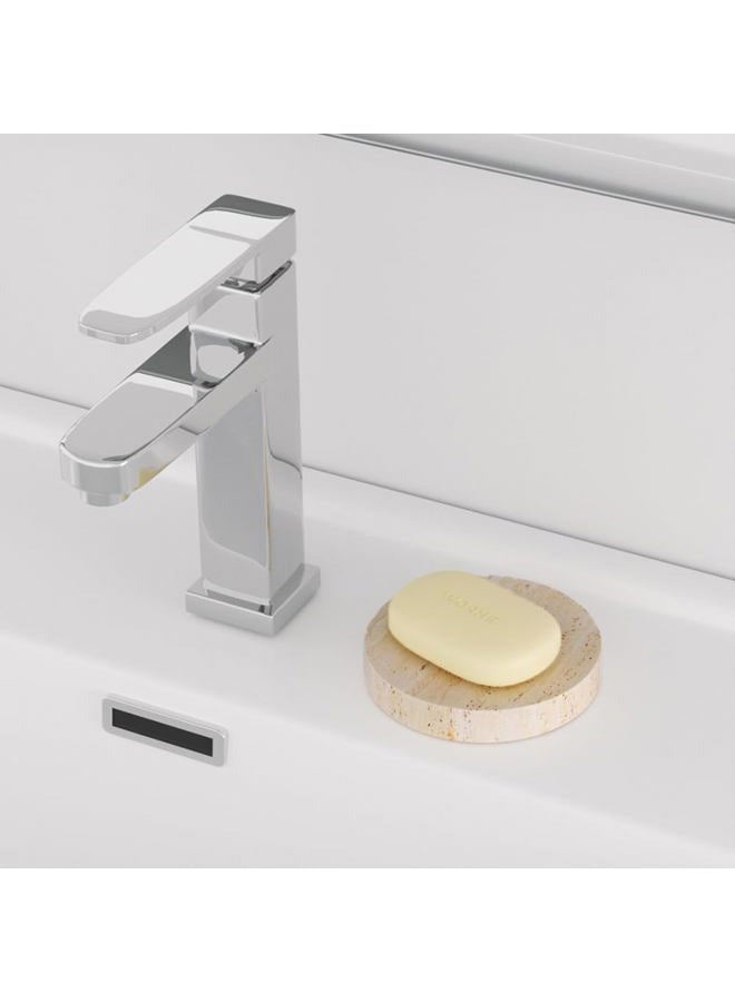 WORHE Marble Soap Dishes Natural Travertine Stone Sponge Holder for Bathroom Tub Shower Kitchen Sink, Handcraft Round Soap Case Trinket Plate Jewelry Tray Coaster for Home Decor Color Beige (WH046) - Image 4