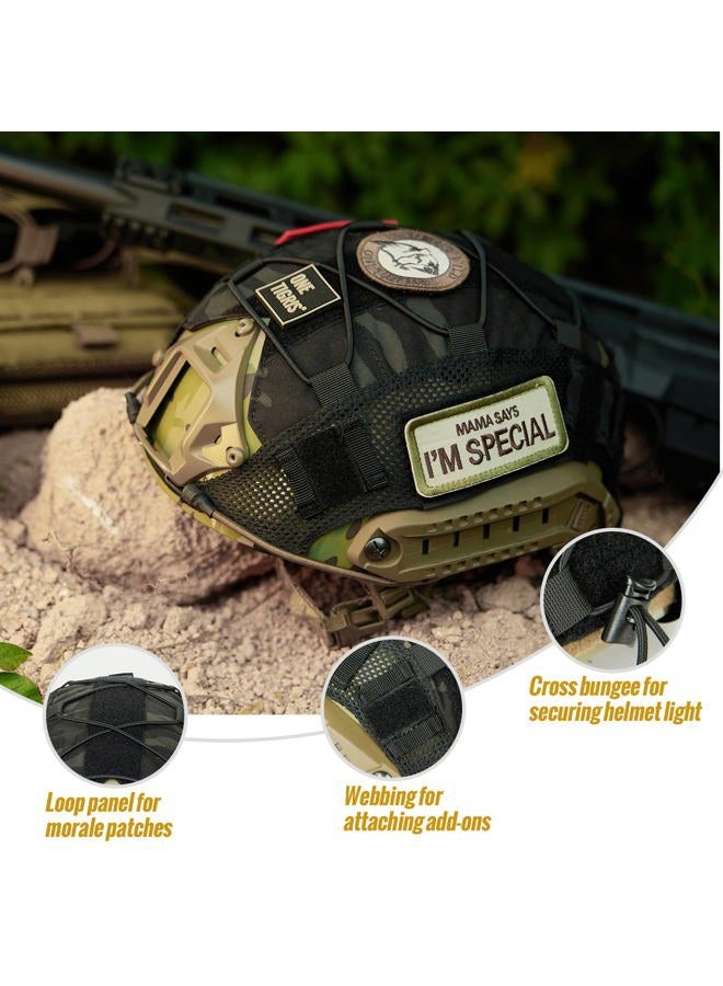 OneTigris Multicam Helmet Cover Airsoft Helmet Without Helmet for FAST PJ Helmet in Size M/L(Multicam Black for Ops-Core Fast PJ Helmet in Size M/L & OneTigris PJ/MH Helmet in Size M/L) - Image 5