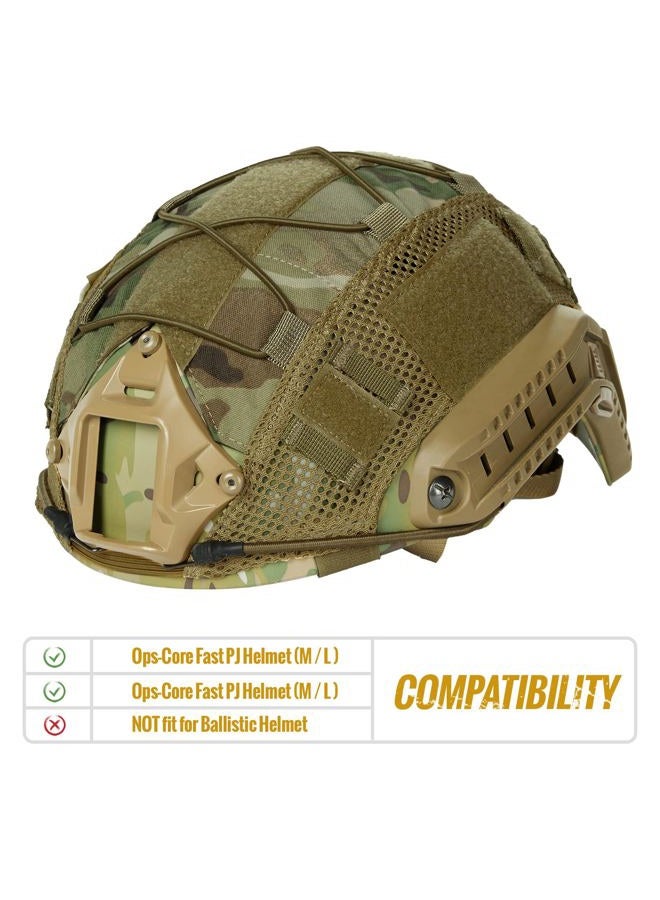 OneTigris Multicam Helmet Cover Airsoft Helmet Without Helmet for FAST PJ Helmet in Size M/L(Multicam Black for Ops-Core Fast PJ Helmet in Size M/L & OneTigris PJ/MH Helmet in Size M/L) - Image 3
