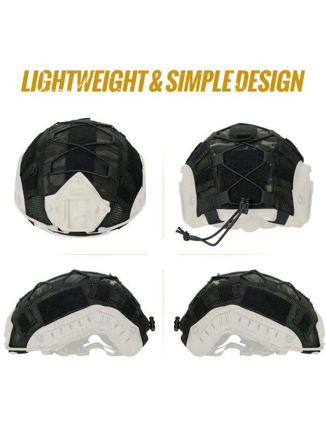 OneTigris Multicam Helmet Cover Airsoft Helmet Without Helmet for FAST PJ Helmet in Size M/L(Multicam Black for Ops-Core Fast PJ Helmet in Size M/L & OneTigris PJ/MH Helmet in Size M/L) - Image 2