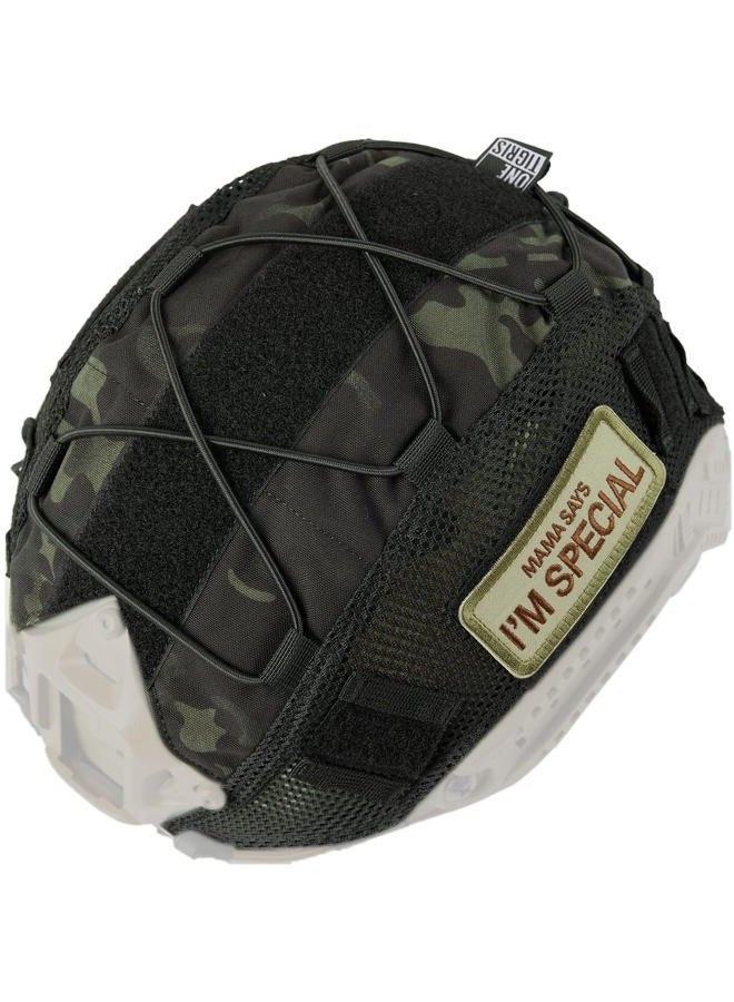 OneTigris Multicam Helmet Cover Airsoft Helmet Without Helmet for FAST PJ Helmet in Size M/L(Multicam Black for Ops-Core Fast PJ Helmet in Size M/L & OneTigris PJ/MH Helmet in Size M/L) - Image 1
