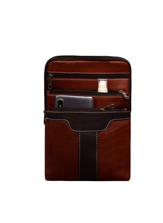 ABYS Genuine Leather Chest Bags||Body Bag||Cash Bag||Neck Pouch||Shoulder Bag for Men & Women (Brown) - Image 3