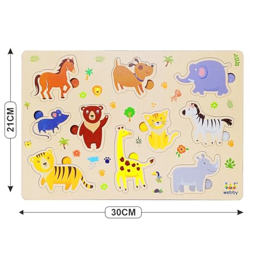 Webby Animal Educational Wooden Puzzle for Kids - Image 4