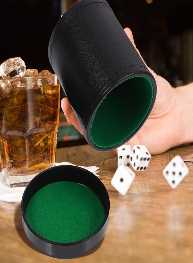 Hemoton 1Set Leather Dice Shaking Cup with Lid for Parties Portable and Easy to Clean for Game Night and Entertainment with Felt Interior - Image 4