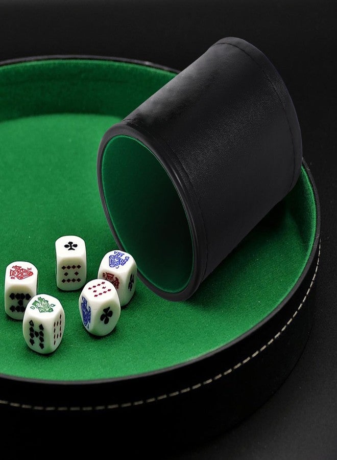 Hemoton 1Set Leather Dice Shaking Cup with Lid for Parties Portable and Easy to Clean for Game Night and Entertainment with Felt Interior - Image 3