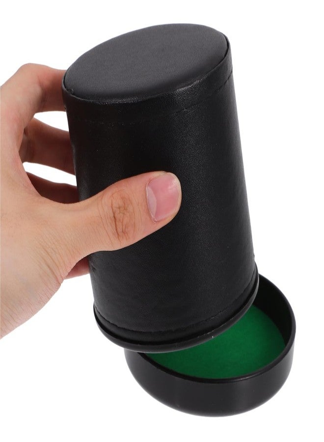 Hemoton 1Set Leather Dice Shaking Cup with Lid for Parties Portable and Easy to Clean for Game Night and Entertainment with Felt Interior - Image 1