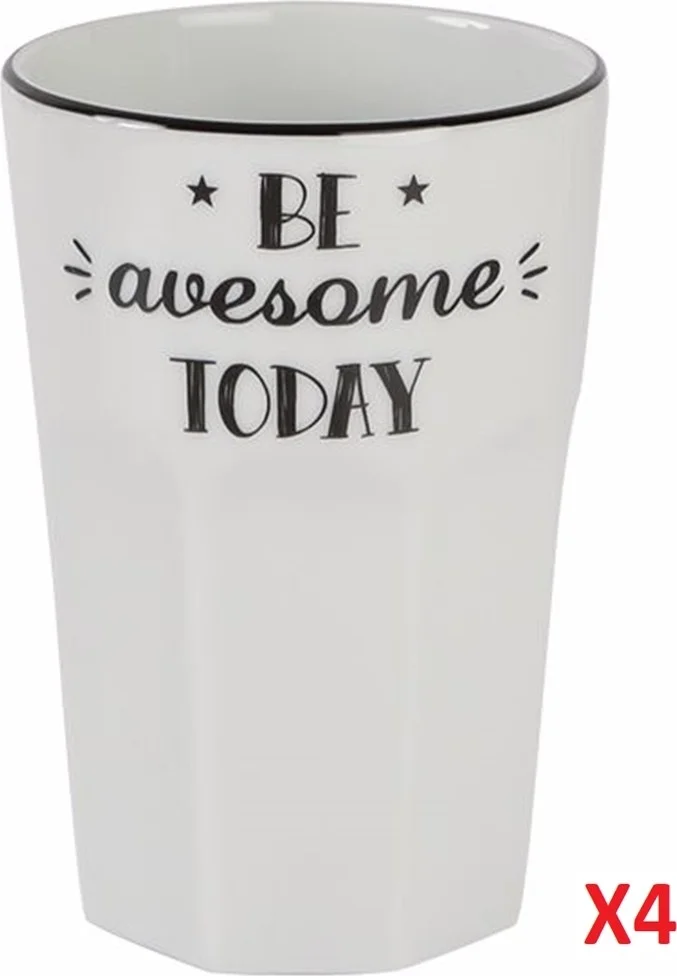 Porland Be Happy Glass 350CC 4-Piece 04AP020360