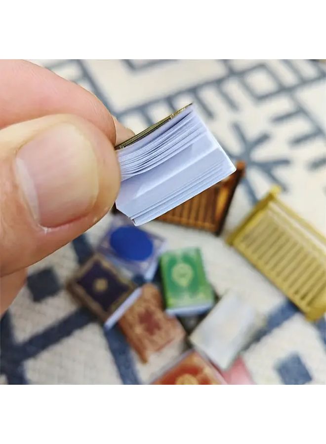 Miniature Brown Shelf With 9 Mini Books Dollhouse Decor Accessory - Image 4