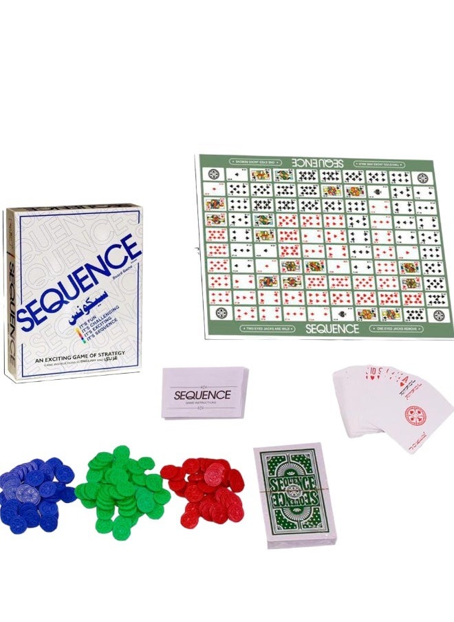 SEQUENCE Sequence Card Board Strategy And Family Game For Friends Party Fun 25 x 20cm 