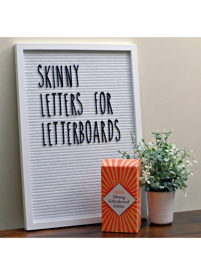 MAINEVENT Skinny Letterboard Letters Only Set No Board Included With Rae Dunn Inspired Font Perfect Farmhouse Decor Accessory For Changeable Felt Letter Boards, 2 Inch Black Letters Numbers Symbols Only  - Image 1