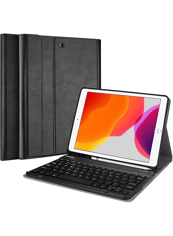 Procases Keyboard Case For Ipad 10.2 9Th Generation 2021/ 8Th Gen 2020/ 7Th Gen 2019, Wireless Magnetically Detachable Keyboard And Stand Folio Case For 10.2" Ipad 9Th/8Th/7Th, Auto Sleep/Wake -Black - Image 1