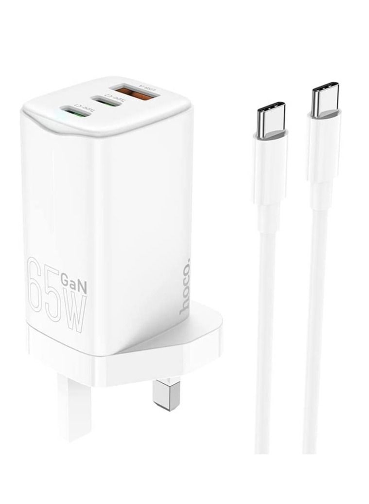 Three Ports 65W Charger + Type-C to Type-C Cable - Image 1