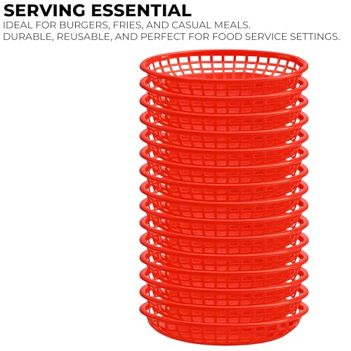 PREMIUS Food Deli Basket For Hamburgers, Hot Dogs, French Fries, Red, 9.25x5.67x1.75 Inches, 3-Pack - Image 4