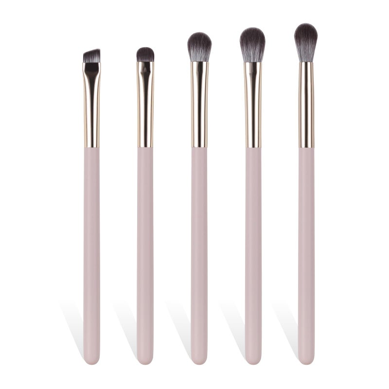 BEAUTYFACTOR Eye Makeup Brush Set 5Pcs Professional Blending Eyeshadow Makeup Brushes with Synthetic Wood Handle Angled Eyebrow Brush CrueltyFree Vegan for Liquid Cream Powder Concealer Brows Eye shadows - Image 3