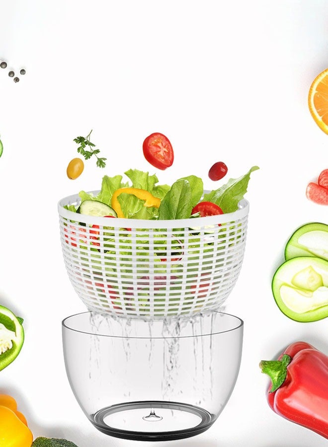 Hanayo مجفف الخضار ومصفاة السلطة، مجفف خس سهل الاستخدام بيد واحدة مع ضغط سهل، مجفف خضار كبير مع دافع مريح وقابل للسحب وزر فرامل (شفاف) - Image 5