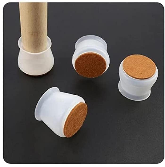 Lucc1n LUCC1N 4 Pcs Anti Slip Chair Leg Cover Table Chair Leg Silicone Cap Pad Furniture Table Feet Cover Floor Protector NonSlip Reduce Noise Table Chair Foot Protection with Pad - Image 1