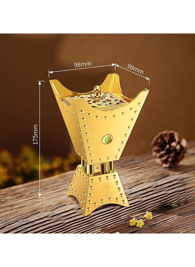 ELTRAZONE موقد بخور كهربائي فاخر – موقد بخور للسيارة قابل لإعادة الشحن عبر USB لعطر العود والبخور، موزع عطر محمول مع إعدادات حرارة قابلة للتعديل، تصميم أنيق للاستخدام في المنزل والمكتب والسيارة، آمن وسهل الاستخدام - Image 4