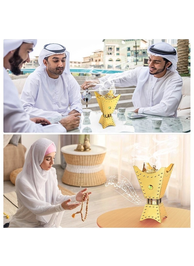 ELTRAZONE موقد بخور كهربائي فاخر – موقد بخور للسيارة قابل لإعادة الشحن عبر USB لعطر العود والبخور، موزع عطر محمول مع إعدادات حرارة قابلة للتعديل، تصميم أنيق للاستخدام في المنزل والمكتب والسيارة، آمن وسهل الاستخدام - Image 5