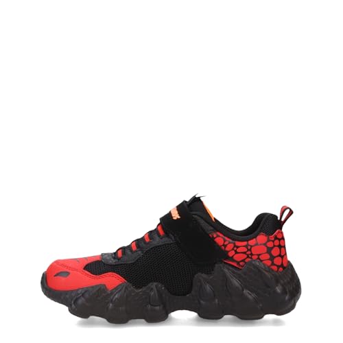 SKECHERS حذاء سكيشرز للأطفال من سكيش-أو-سورس مع أضواء، أحمر/أسود، 3.5 للأطفال الكبار - Image 4