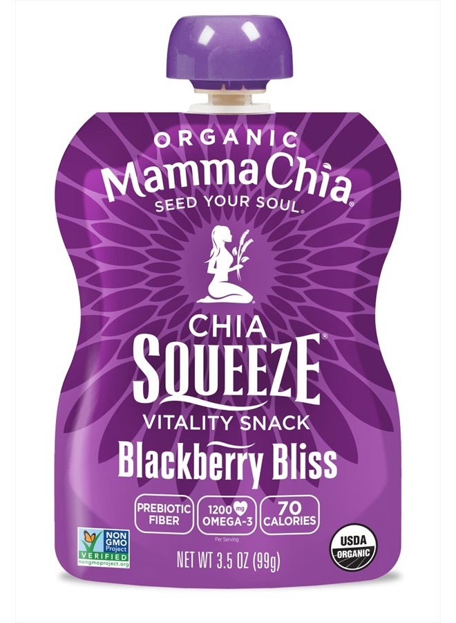 Mamma Chia Organic Vitality Squeeze Snack, Blackberry Bliss, USDA Organic, Non-GMO, Vegan, Gluten Free, and Kosher. Fruit and Vegetables with only 70 Calories. 3.5 Ounce (Pack of 4) - Image 2