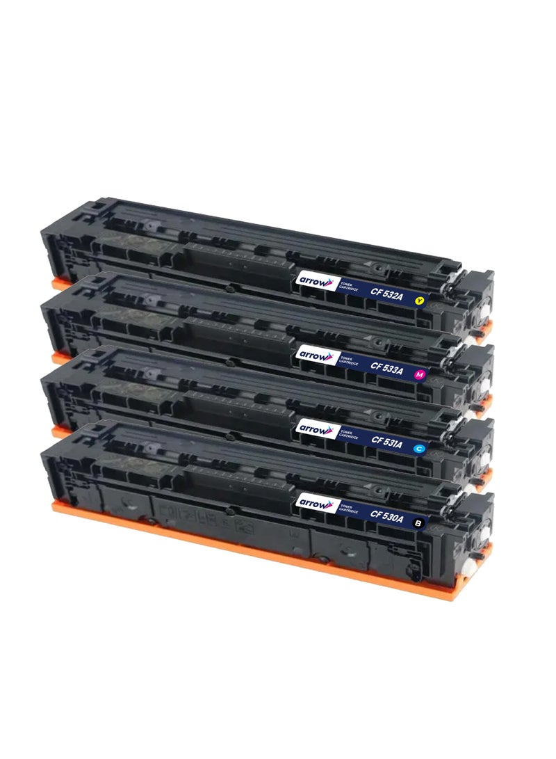 ARROW TONER CARTRIDGE CF530A FULL SET OF 4 PACK BLACK,CYAN,YELLOW,MAGENTA Replacement For HP Colour LaserJet Pro MFP M181fw HP Colour LaserJet Pro MFP M180n - Image 2