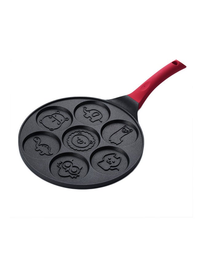 Nonstick Pancake Griddle Pan With 7 Animal Shapes Red 28.50 x 2.00 x 28.50cm - Image 1