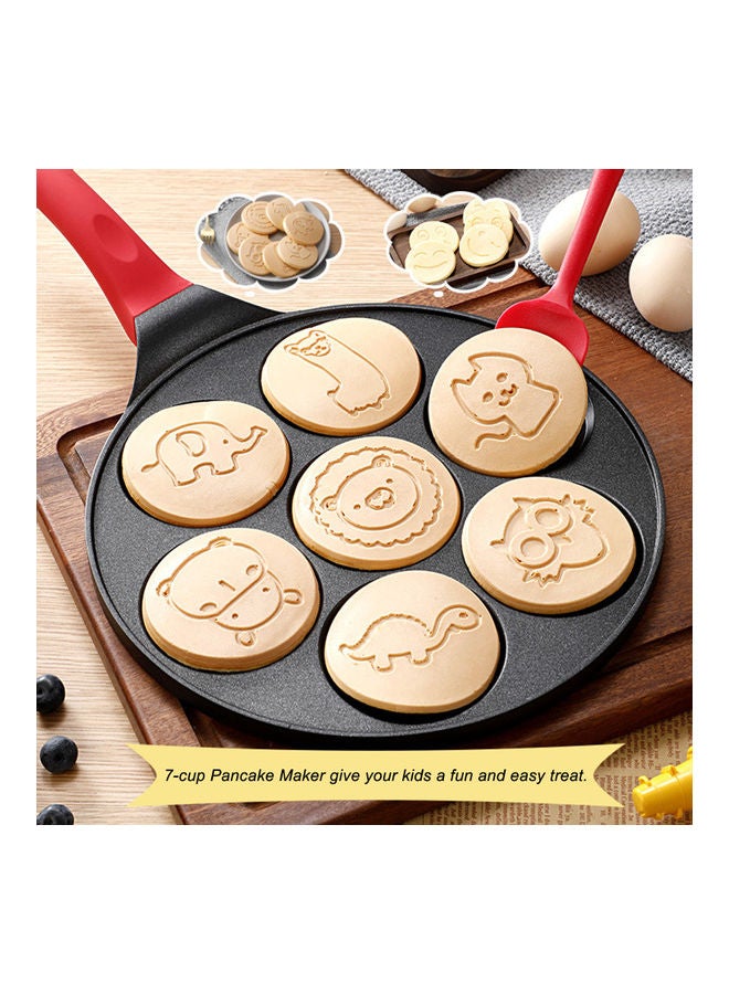 Nonstick Pancake Griddle Pan With 7 Animal Shapes Red 28.50 x 2.00 x 28.50cm - Image 2
