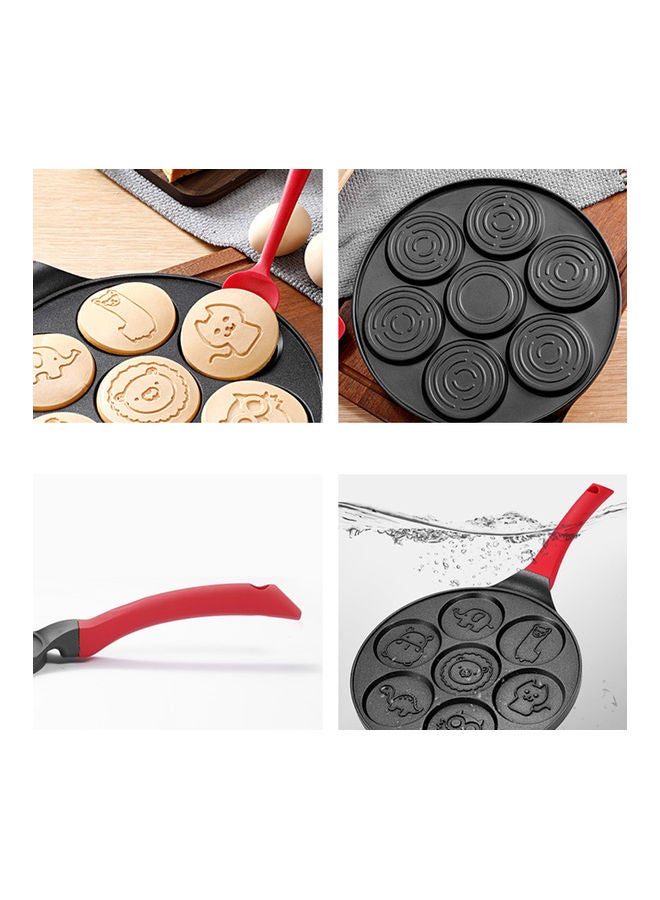 Nonstick Pancake Griddle Pan With 7 Animal Shapes Red 28.50 x 2.00 x 28.50cm - Image 3