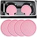 ZSDY Car Cup Coaster 4PCS Universal Auto NonSlip Cup Holder Embedded in Ornaments Silicone Coaster Car Interior Accessories Sets Pink - Image 2