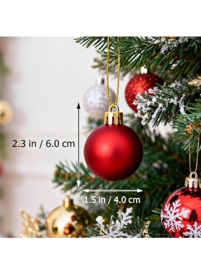 70pcs Christmas Balls Ornaments Set, 4cm Red and Gold Ball Ornaments, Shatterproof Plastic Baubles with Strings, Christmas Tree Hanging Decoration for Holiday Home Party Decor - Image 3