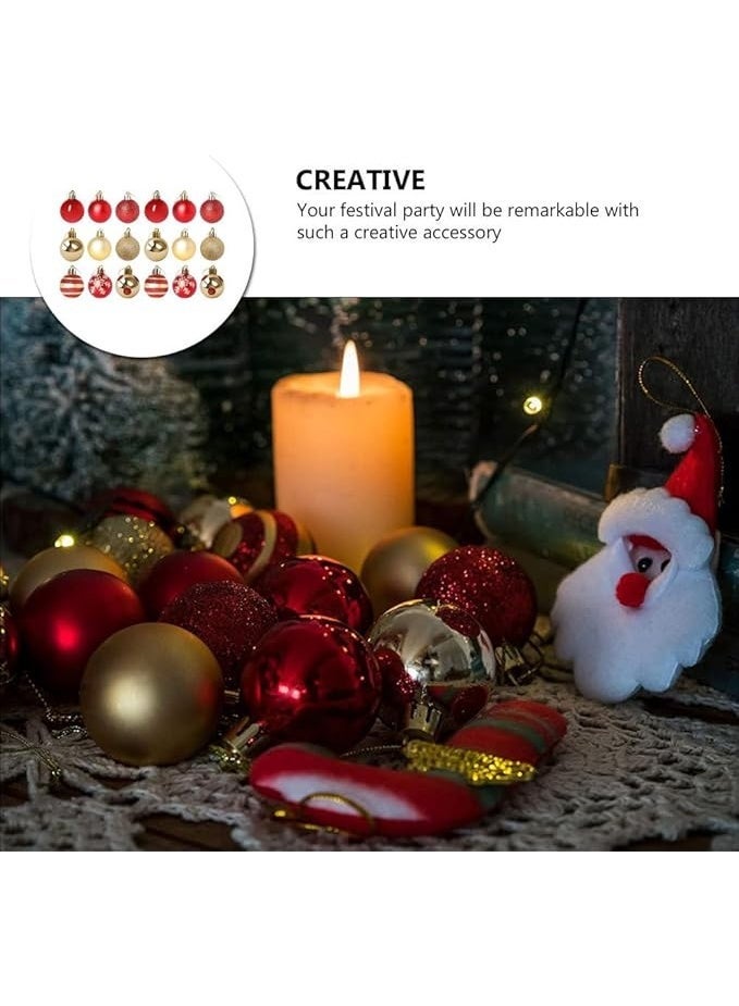 70pcs Christmas Balls Ornaments Set, 4cm Red and Gold Ball Ornaments, Shatterproof Plastic Baubles with Strings, Christmas Tree Hanging Decoration for Holiday Home Party Decor - Image 4