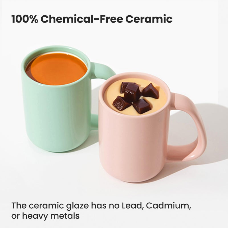 CURVDÂ® 18 oz Coffee Mug, Microwave & Dishwasher Safe, 100% Chemical-Free Ceramic, Large Handle for Comfortable Grip, Perfect for Coffee, tea, Hot Chocolate, Latte, Cold Drinks (Matte Black, 18 oz) - Image 4