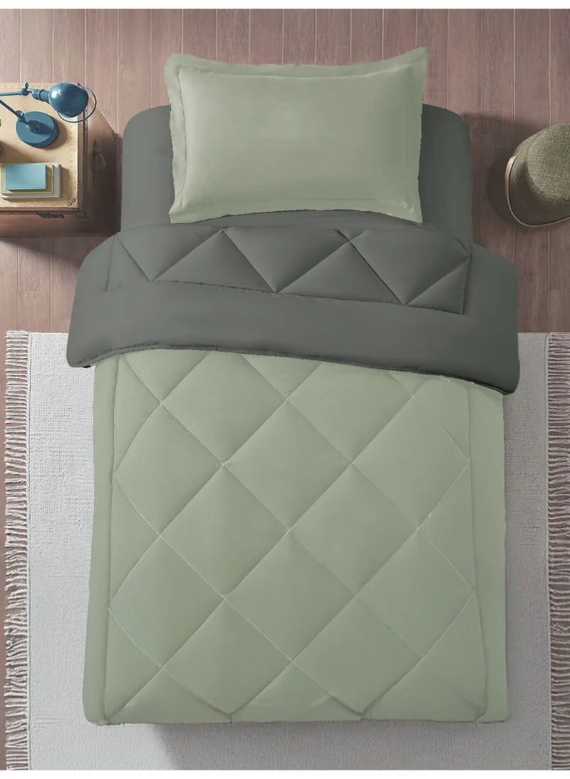 Donetella Bedding Comforter Set, Single Size 170x230 cm - 2-Pcs Solid Quilted Bed Set, Microfiber Fabric - 1 Comforter And 1 Pillow Shams