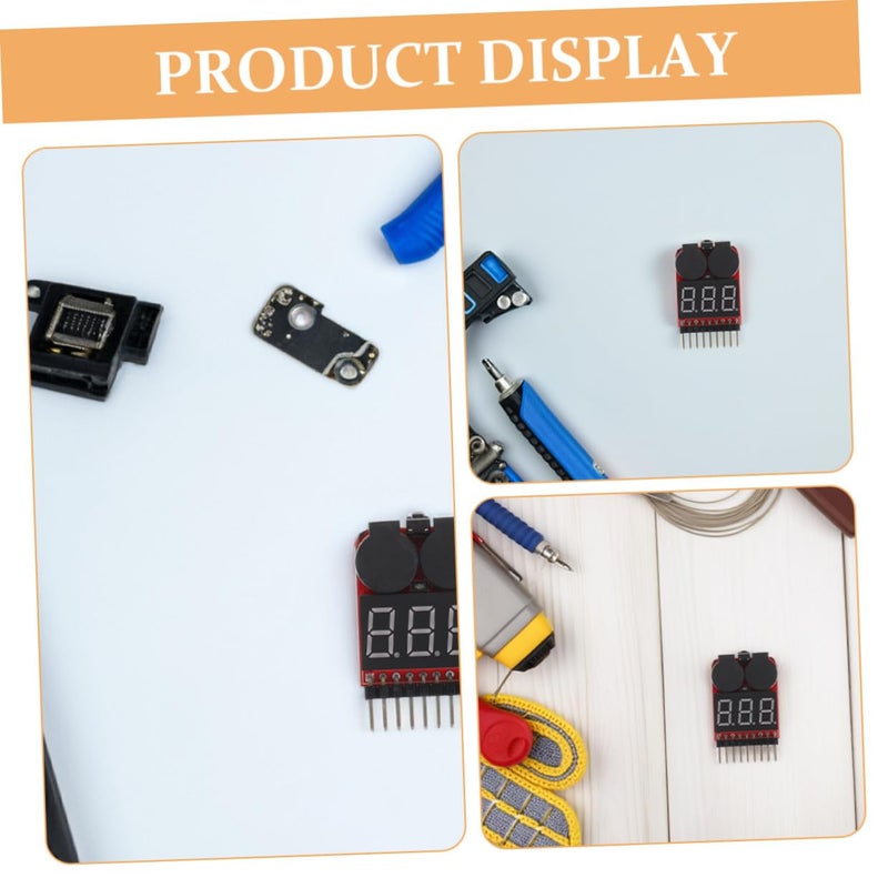 2pcs LCD Display Lithium Battery Voltage Tester with Low Voltage Alarm for 1-8s Lipo Batteries, Accurate Power Capacity Monitor for Rc Hobby and Household Use - Image 3