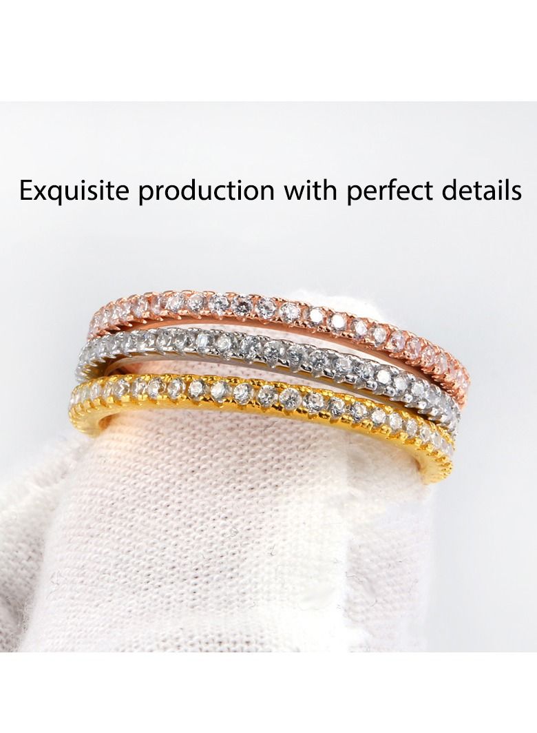 Generic 18K Gold Plated Three Rings Fashion Titanium Finger Ring  - Image 4