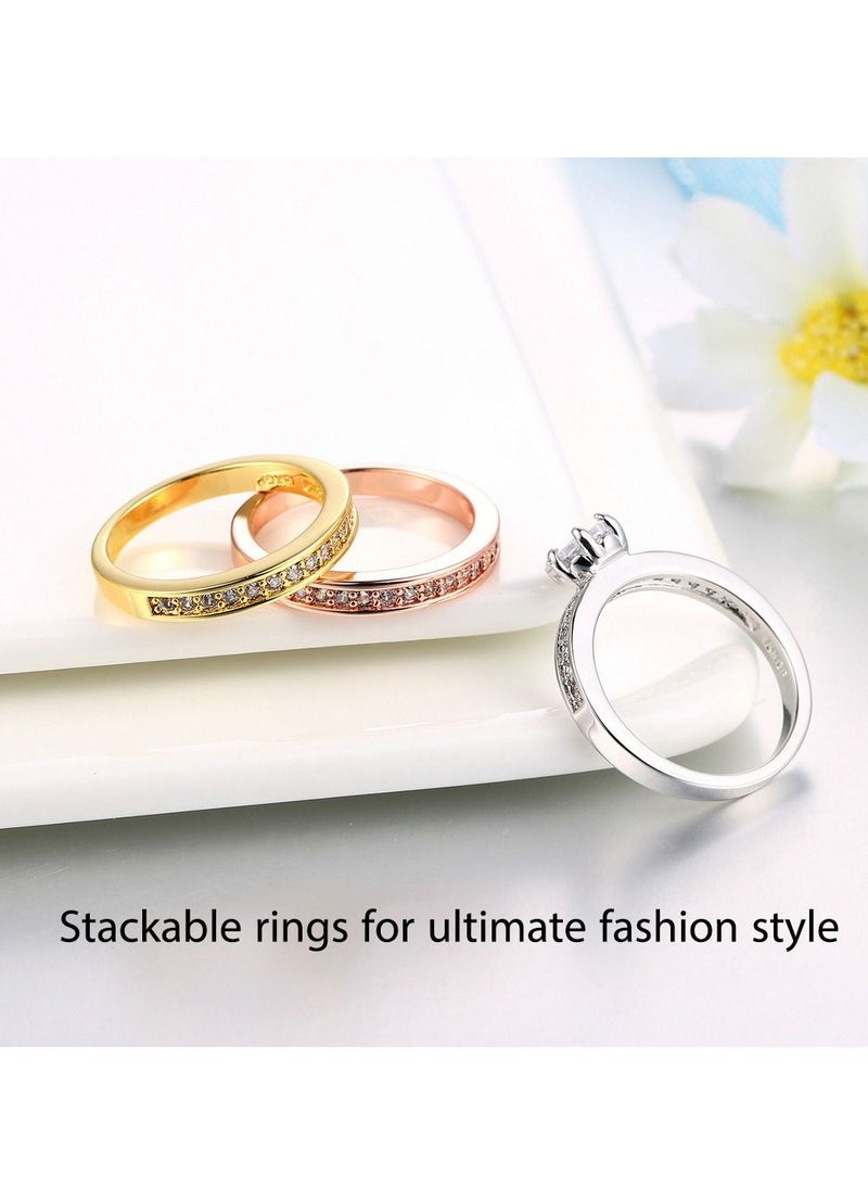 Generic 18K Gold Plated Three Rings Fashion Titanium Finger Ring  - Image 3