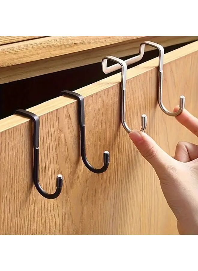 Stainless Steel S Hooks Silvery No Drill Wall Mount For Kitchen Organization - Image 2