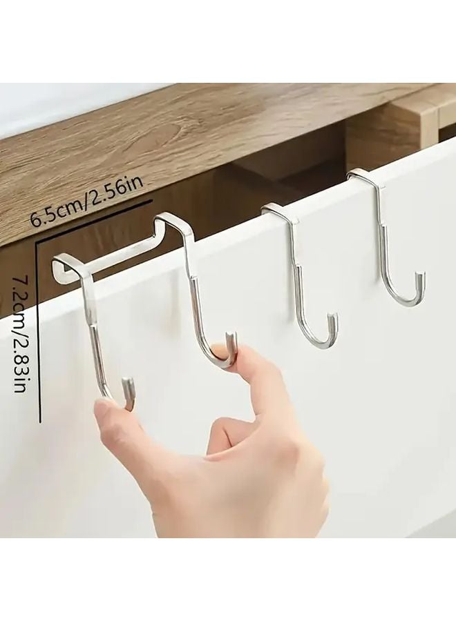 Stainless Steel S Hooks Silvery No Drill Wall Mount For Kitchen Organization - Image 4