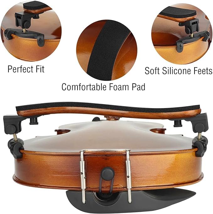 PERLMAN Violin Shoulder Rest for 4/4 and 3/4 with Collapsible and Height Adjustable Feet, Imitation wood grain. (3/4, 4/4) - Image 3