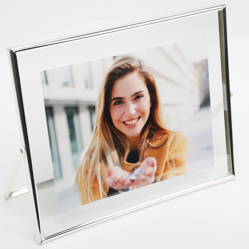 أهاجو Ahago Silver Floating Frame (8 ""؟ 10 "" أفقي) لأحجام الصور 7x9 6x8 5x7 إطارات صور الطاولة على الطاولة هدية راقية لمهرجان الزفاف أو المكتب د؟ - Image 1