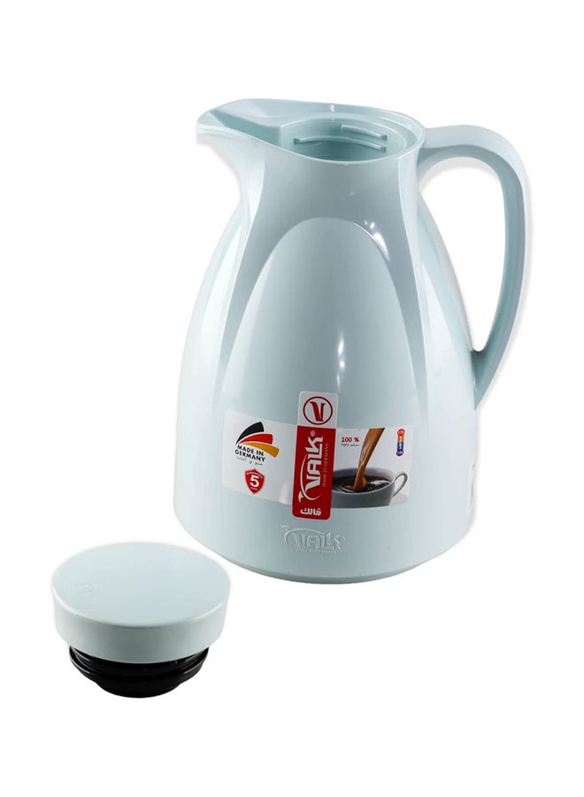 Valk Vacuum Flask With Double Wall Glass (1 Liter) | Wide Mouth With Anti-Leakage Cap Double Walled Travel Mug | Liter White Color, 04-387 - Image 4