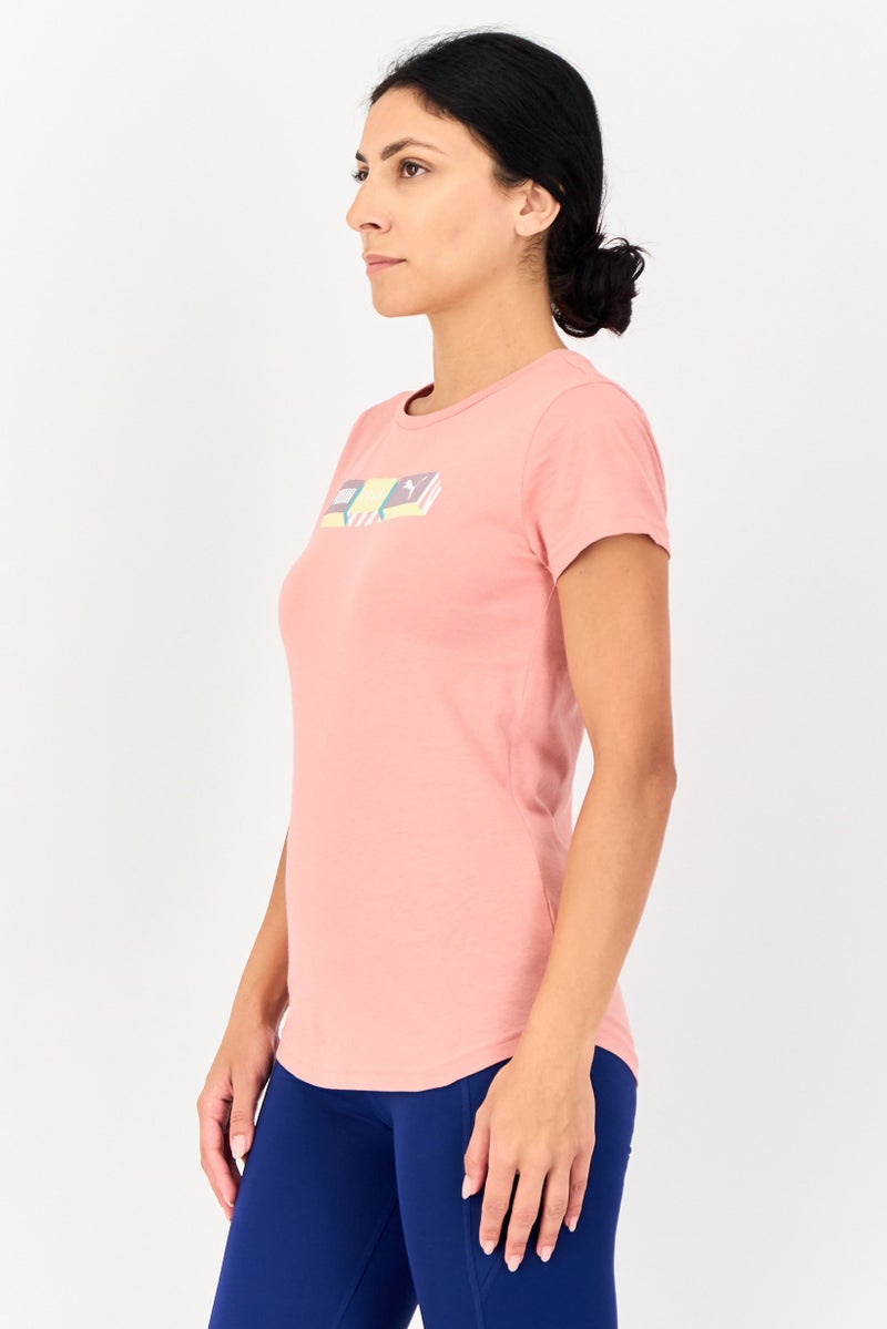 PUMA Women Sportswear Fit Short Sleeve Outdoor Top, Pink - Image 3