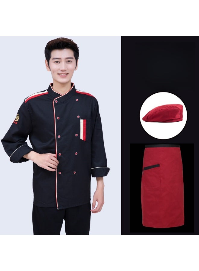 KUYING New Chef Workwear Top+Apron+Hat Set - Image 1