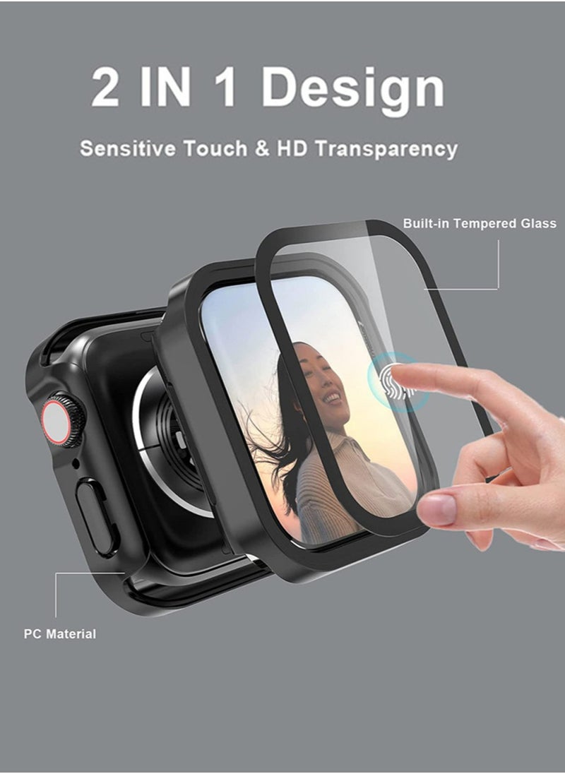 Generic - Case Compatible with Apple Watch 41mm Series 8/ 7/9 with Built-in Tempered Glass Screen Protector, Full Coverage Hard PC Ultra-Thin Protective Cover for iWatch - Image 1