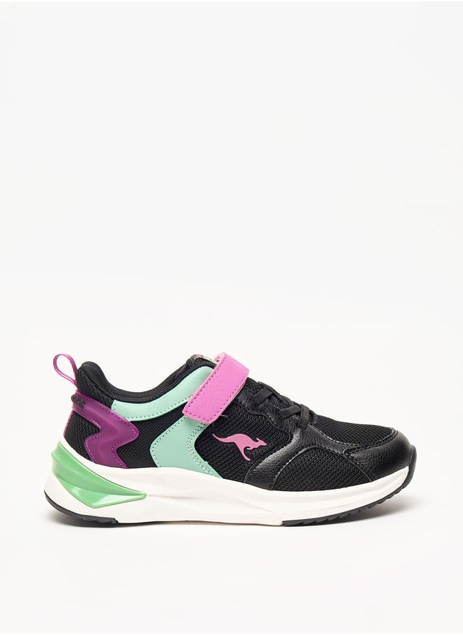 kangaROOS Girls' Colourblock Sports Shoes with Hook and Loop Closure  - Image 3