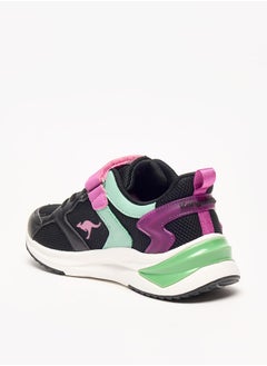 kangaROOS Girls' Colourblock Sports Shoes with Hook and Loop Closure  - Image 2